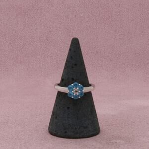 ⚡️reserved⚡️ sterling silver blue & white topaz flower ring size 7